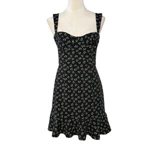 NWT Anthropologie‎ Hitch Ditsy Floral Corset Floral Black Dress